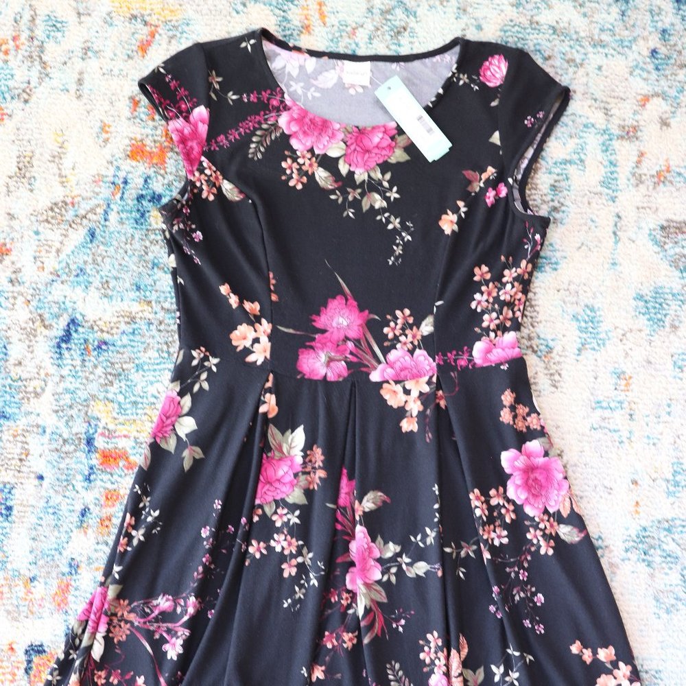 NEW! Floral Brushed-Knit Dress, Women's Size M/8